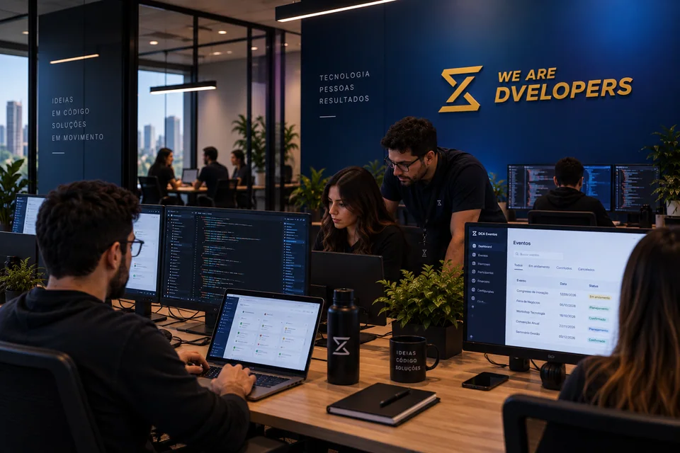 Equipe Dvelopers desenvolvendo soluções digitais